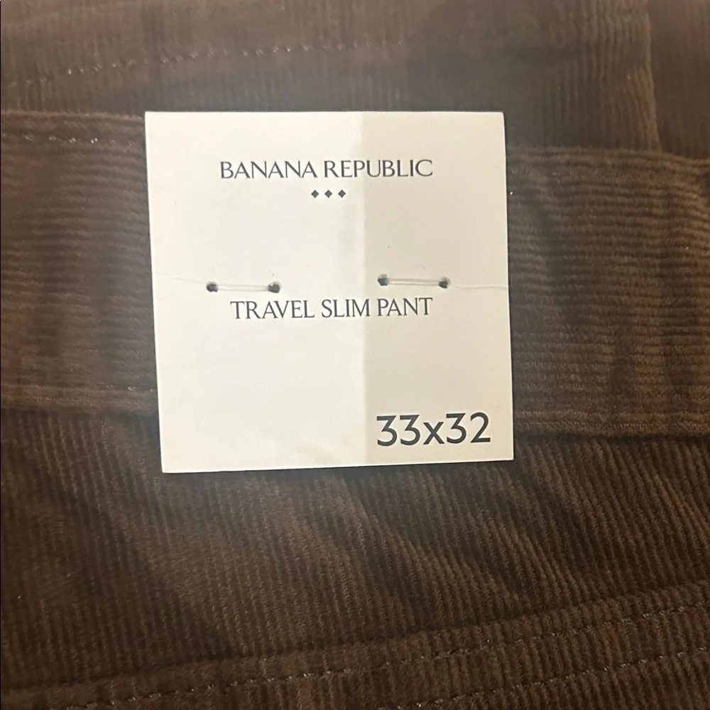 Banana Republic Brown Corduroy Travel Slim Pants NWT 33x32